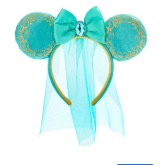 Disney Parks Jasmine Princess Minnie Mouse Ear Headband with Gem and Veil main image 4